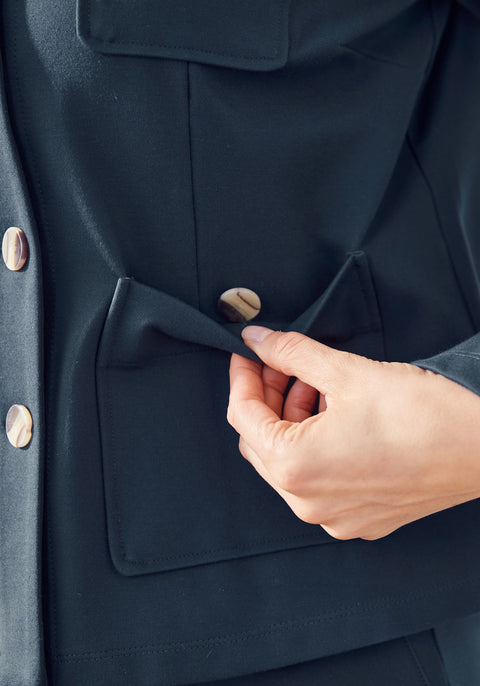 Collarless Jacket (Navy) - Final Sale