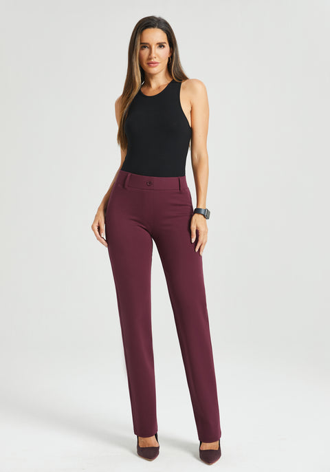 Classic DPYP™ Dress Pant Yoga Pant | Straight (Burgundy)