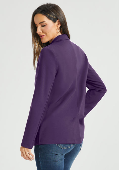 Classic Blazer | Machine Washable Stretch Ponte (Aubergine)