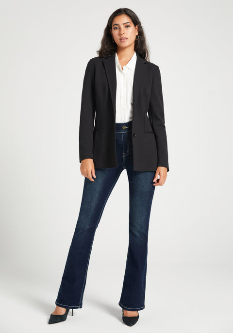 Classic Blazer | Machine Washable Stretch Ponte (Black)
