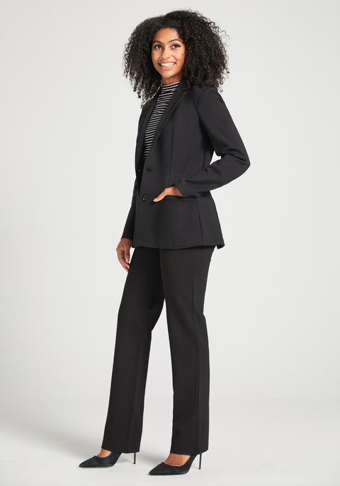 Classic Blazer | Machine Washable Stretch Ponte (Black)