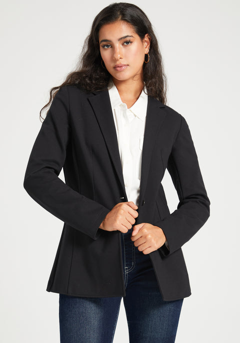 Classic Blazer | Machine Washable Stretch Ponte (Black)
