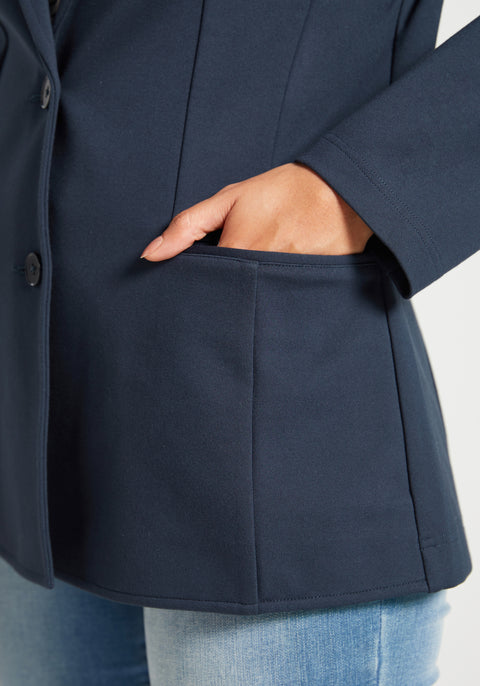 Classic Blazer | Machine Washable Stretch Ponte (Navy)