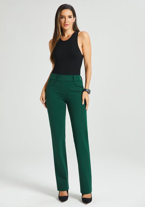7-Pocket DPYP™ Dress Pant Yoga Pant | Straight (Dark Green)