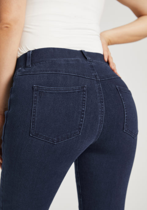 Straight-Leg | 4-Pocket Betabrand Yoga Denim (Dark Indigo) - Final Sale