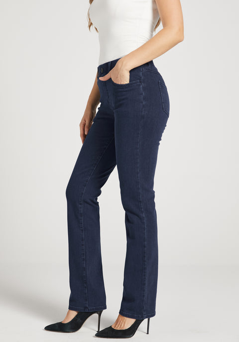 Straight-Leg | 4-Pocket Betabrand Yoga Denim (Dark Indigo) - Final Sale