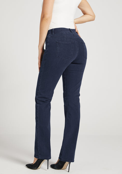 Straight-Leg | 4-Pocket Betabrand Yoga Denim (Dark Indigo) - Final Sale