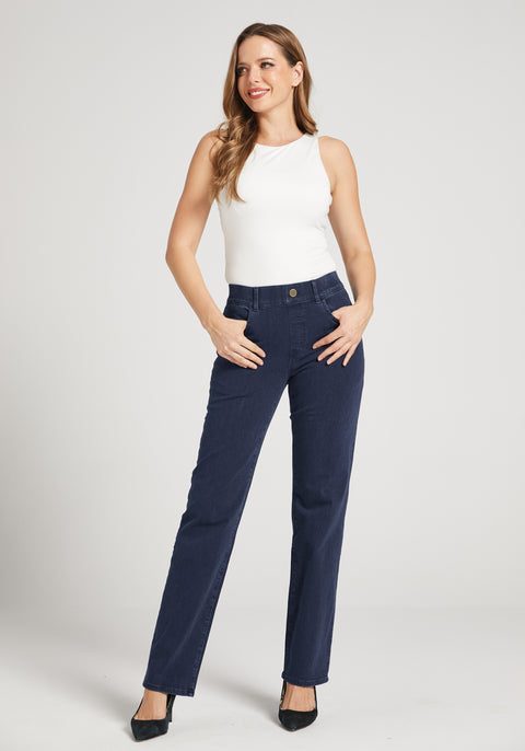 Signature Mid-Rise Denim | Straight (Dark Indigo) - Final Sale