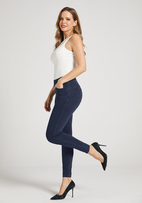 Skinny-Leg | 4-Pocket Betabrand Yoga Denim (Dark Indigo) - Final Sale