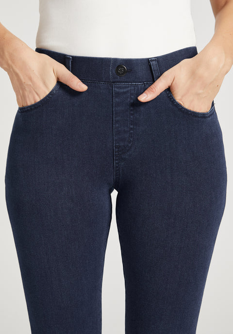 Skinny-Leg | 4-Pocket Betabrand Yoga Denim (Dark Indigo) - Final Sale