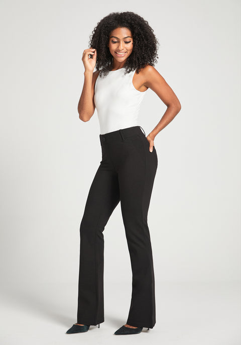 Two-Pocket DPYP™ Dress Pant Yoga Pant | Bootcut (Black)