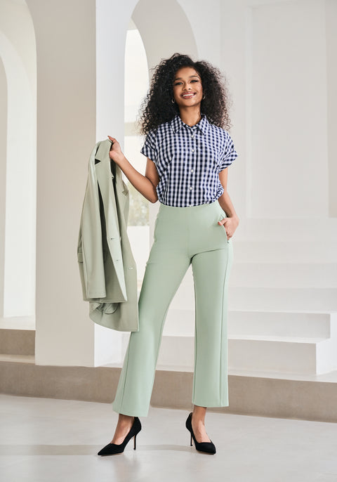 Monroe Crop Trouser | Straight (Muted Mint) - Final Sale