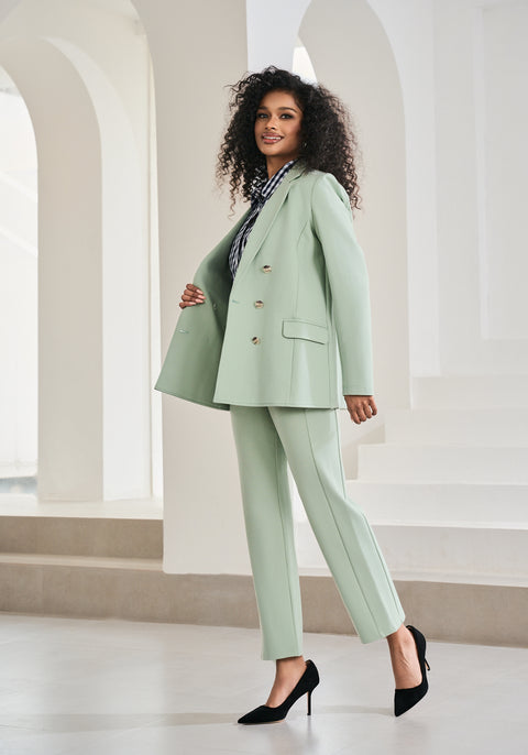 Monroe Crop Trouser | Straight (Muted Mint) - Final Sale