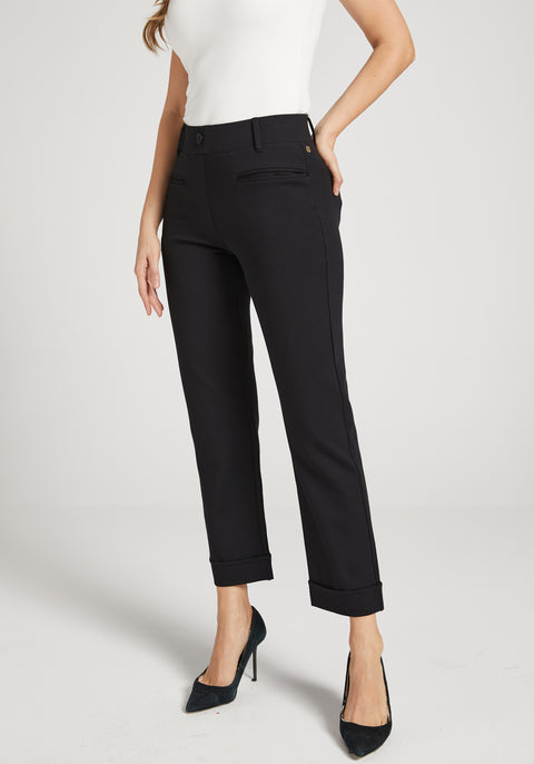 Easy Crop Trouser | Straight (Black) - Final Sale