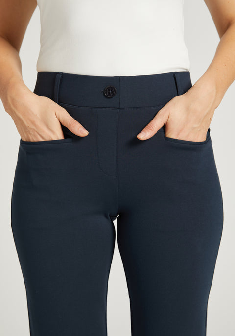 Easy Crop Trouser | Straight (Navy) - Final Sale
