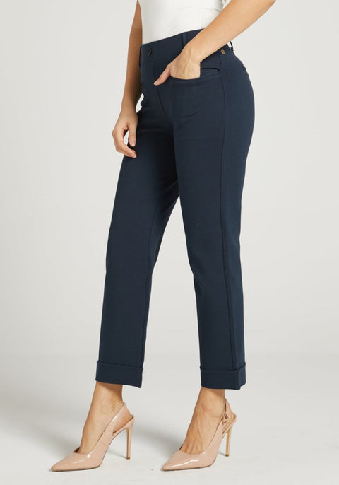 Easy Crop Trouser | Straight (Navy) - Final Sale