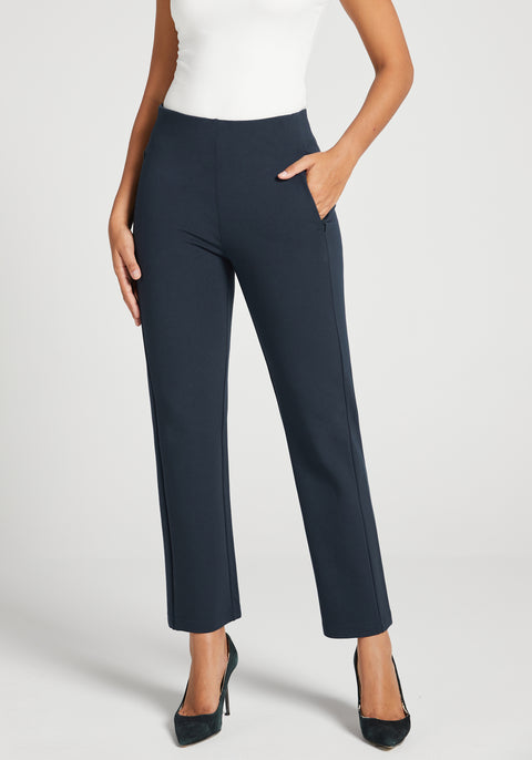Monroe Crop Trouser | Straight (Navy) - Final Sale