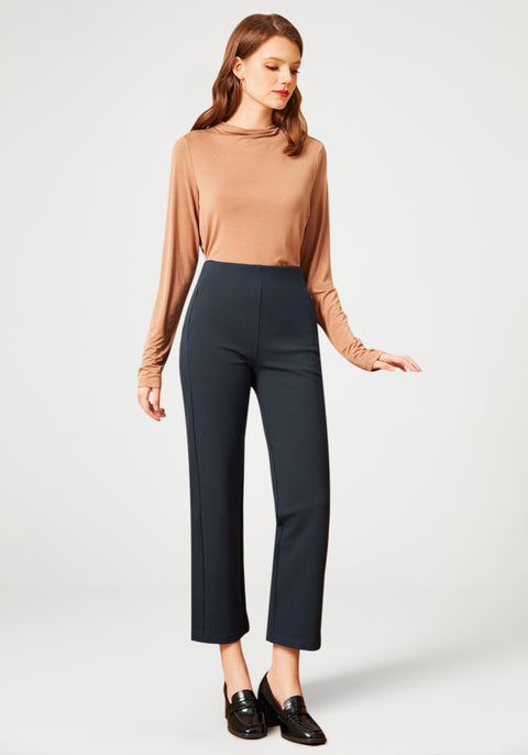 Monroe Crop Trouser | Straight (Navy) - Final Sale