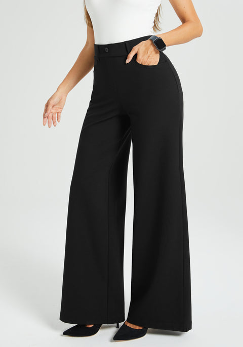 7-Pocket High-Waist DPYP™ Dress Pant Yoga Pant | Wide (Black)
