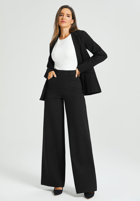 7-Pocket High-Waist DPYP™ Dress Pant Yoga Pant | Wide (Black)