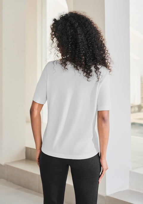 Essential V-Neck Short Sleeve (White) - Final Sale