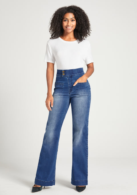 Farah Jeans | High-Waist Wide-Leg Denim (Canyon Wash)