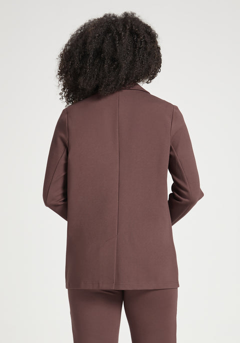Double Breasted Blazer | Machine Washable Stretch Ponte (Cherrywood) - Final Sale