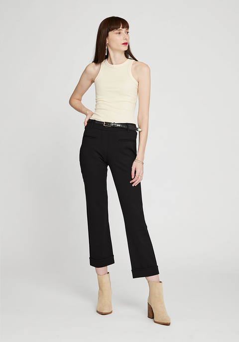 Easy Crop Trouser | Straight (Black) - Final Sale